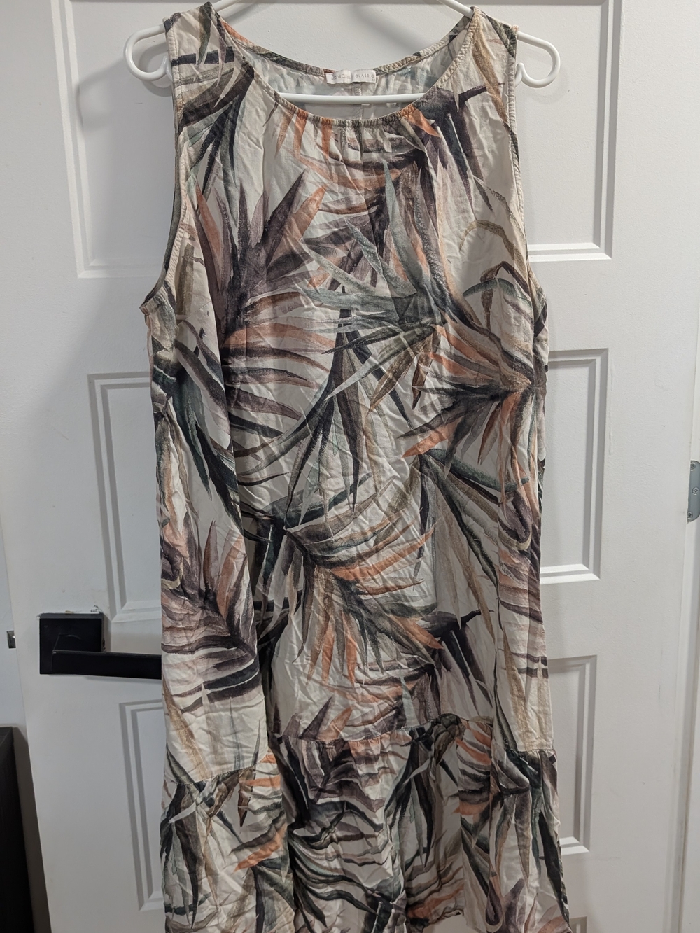 Classic LC Waikiki Printed Lightweight Dress in Cream, Green & Rust